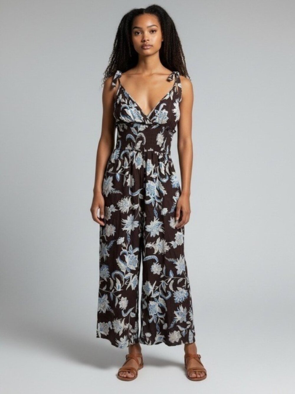 PATRONS OF PEACE Arcadia Floral Jumpsuit Brown Size M NEW